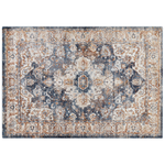 Teppich beige / blau 160 x 230 cm orientalisches Muster Kurzflor DVIN
