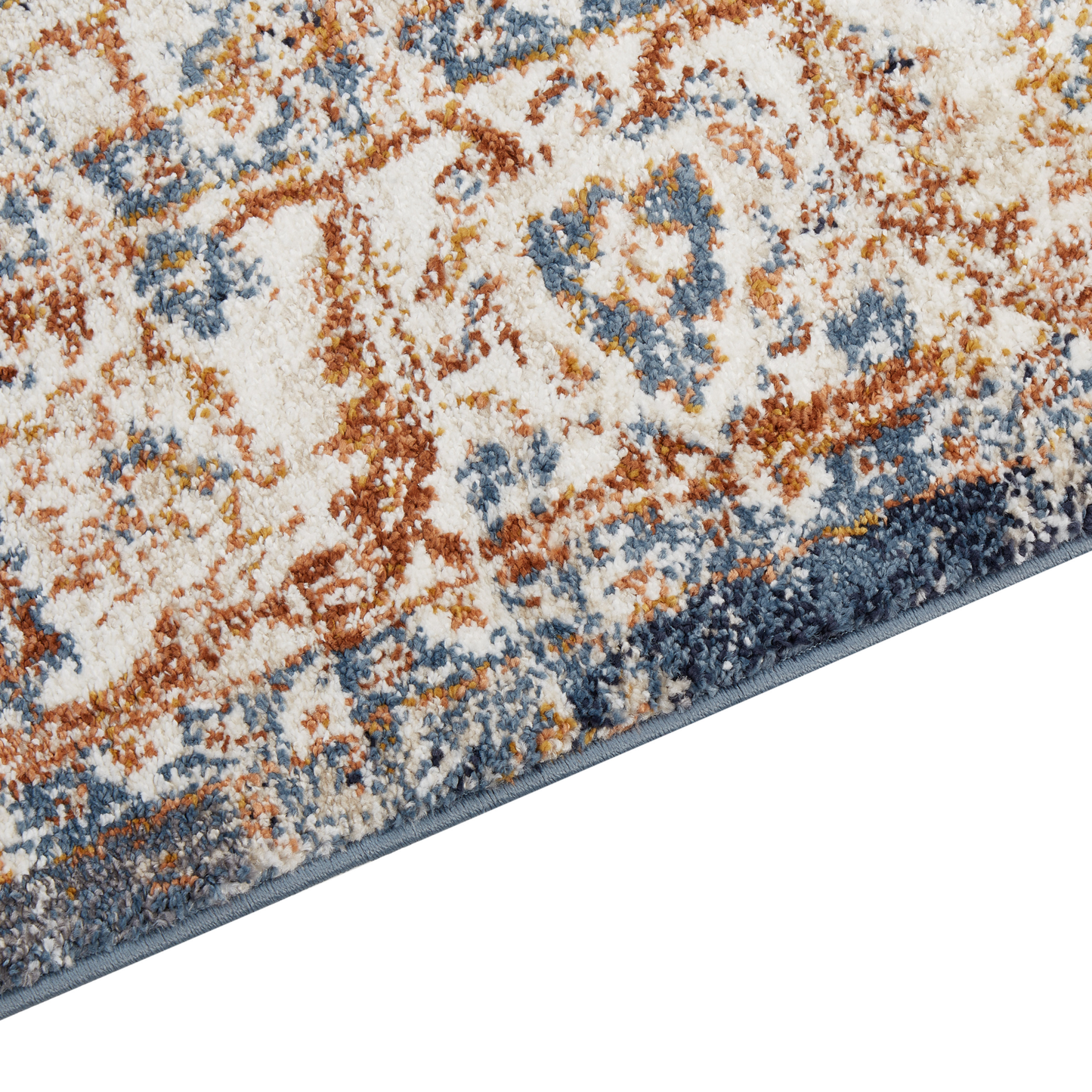 Teppich beige / blau 160 x 230 cm orientalisches Muster Kurzflor DVIN