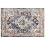Teppich beige / blau 200 x 300 cm orientalisches Muster Kurzflor DVIN