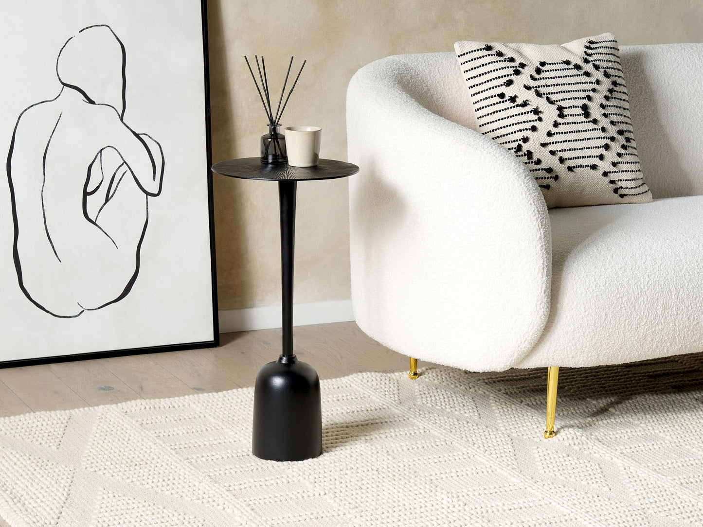 Beistelltisch Aluminium schwarz rund ⌀ 30 cm SELWYN