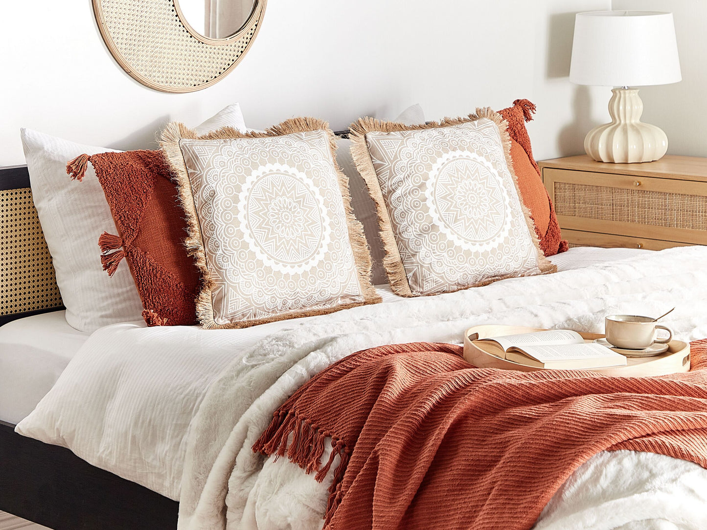 Dekokissen 2er Set AGRIMONY 45 x 45 cm Beige Orientalisches Muster