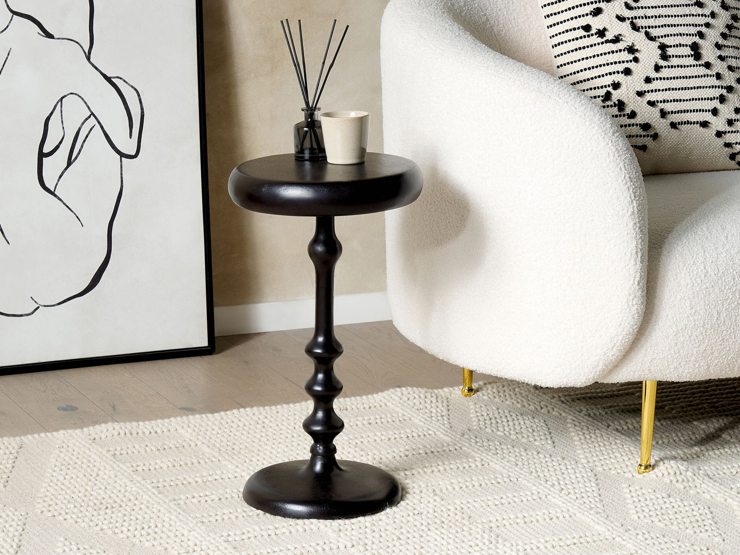 Beistelltisch Aluminium schwarz rund ø 30 cm ATAPO