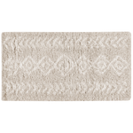 Teppich hellbeige 80 x 150 cm geometrisches Muster Shaggy KAPAN
