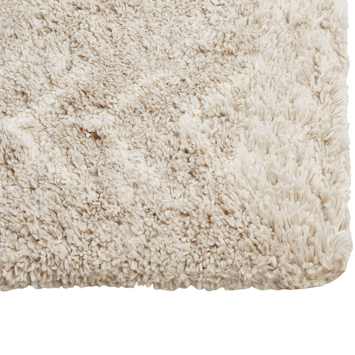 Teppich hellbeige 80 x 300 cm geometrisches Muster Shaggy KAPAN