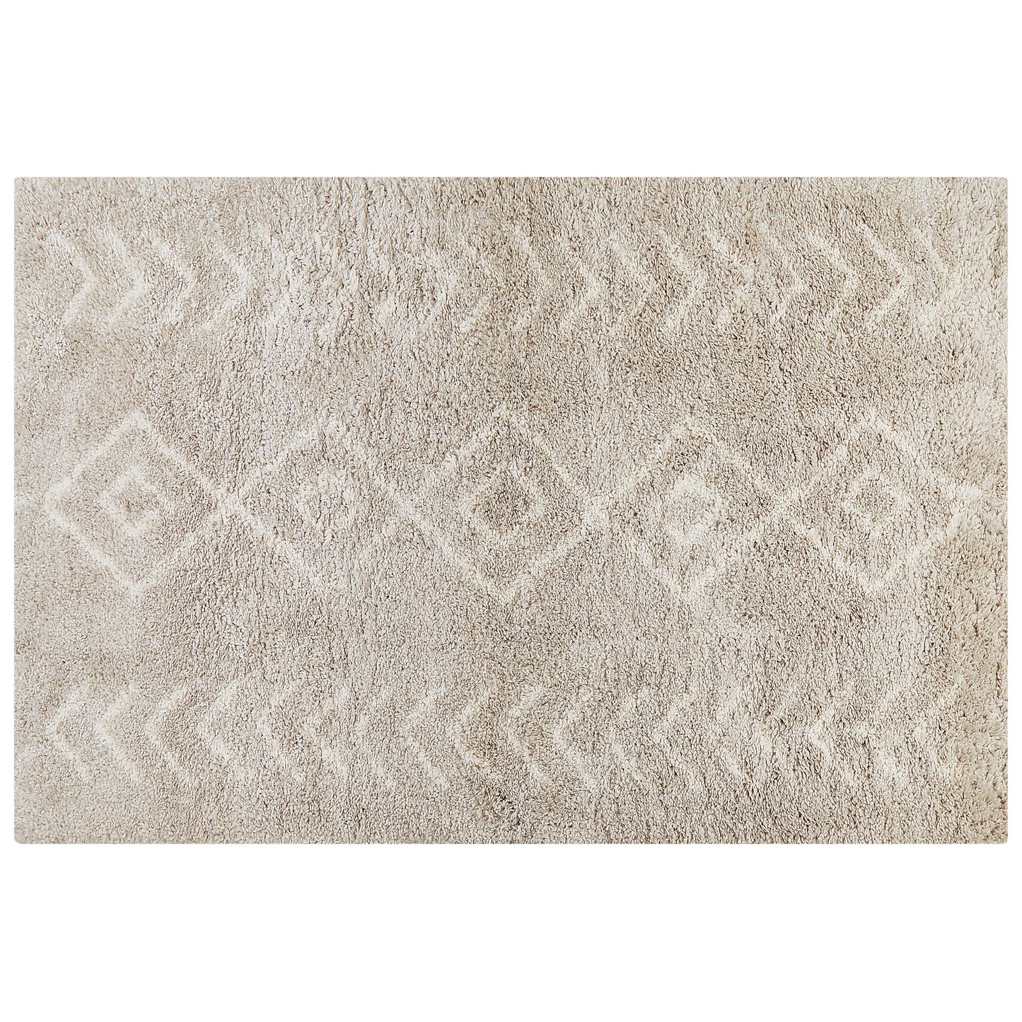 Teppich hellbeige 200 x 300 cm geometrisches Muster Shaggy KAPAN