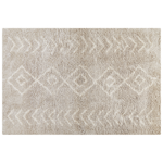Teppich hellbeige 200 x 300 cm geometrisches Muster Shaggy KAPAN
