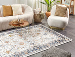 Teppich beige / blau orientalisches Muster 200 x 300 cm Kurzflor ARATES