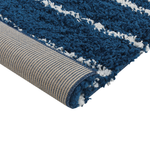 Teppich blau / weiss 80 x 150 cm Streifenmuster Shaggy TASHIR