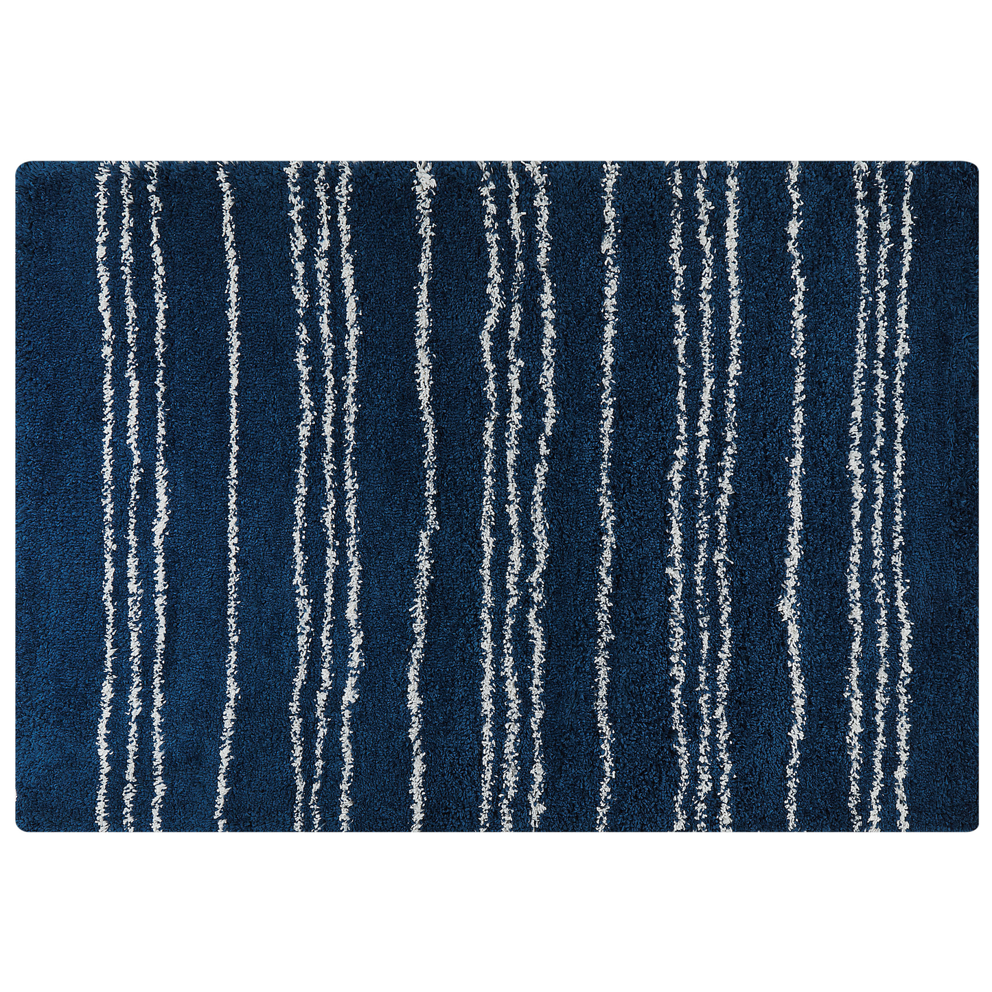 Teppich blau / weiss 160 x 230 cm Streifenmuster Shaggy TASHIR