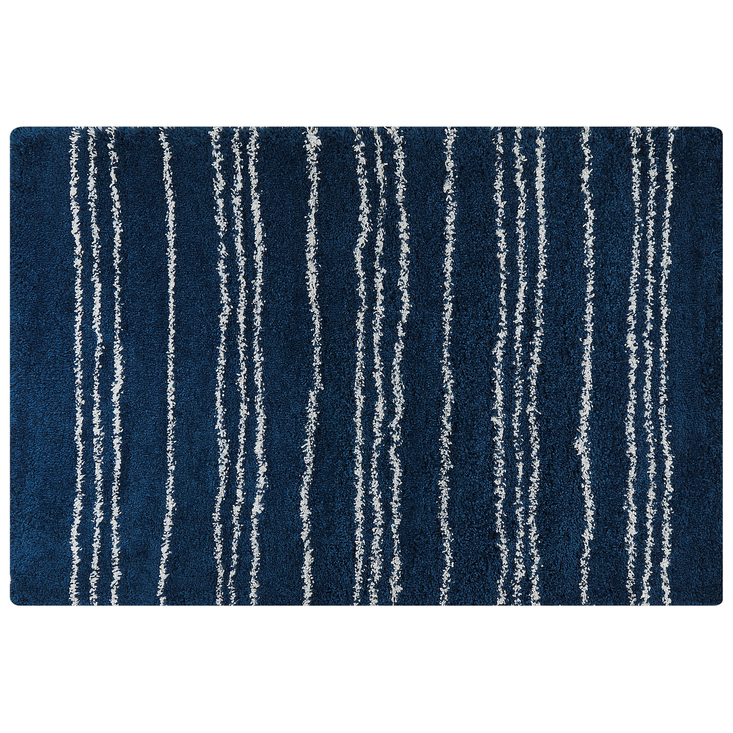 Teppich blau / weiss 200 x 300 cm Streifenmuster Shaggy TASHIR