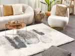 Teppich weiss / grau 200 x 300 cm abstraktes Muster Shaggy MASIS