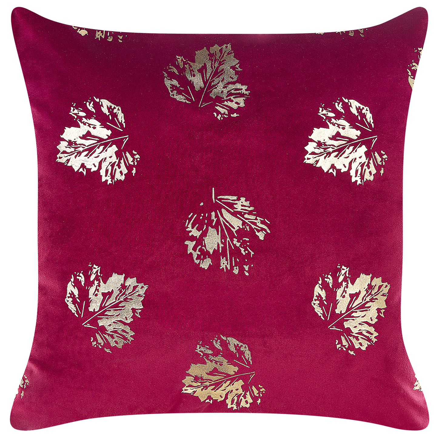 Dekokissen 2er Set GOLDENROD Samtstoff 45 x 45 cm Burgunderrot Pflanzenmuster
