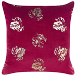 Dekokissen 2er Set GOLDENROD Samtstoff 45 x 45 cm Burgunderrot Pflanzenmuster