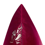 Dekokissen 2er Set GOLDENROD Samtstoff 45 x 45 cm Burgunderrot Pflanzenmuster