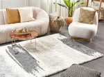Teppich weiss / grau 200 x 300 cm abstarktes Muster Shaggy MARTUNI