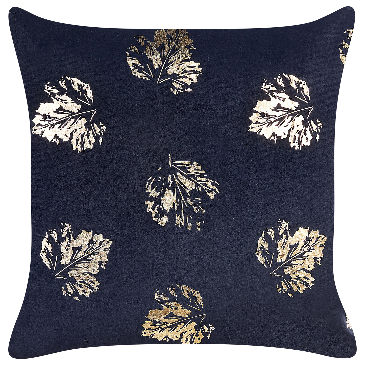 Dekokissen 2er Set GOLDENROD Samtstoff 45 x 45 cm Schwarz Pflanzenmuster