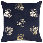 Dekokissen 2er Set GOLDENROD Samtstoff 45 x 45 cm Schwarz Pflanzenmuster