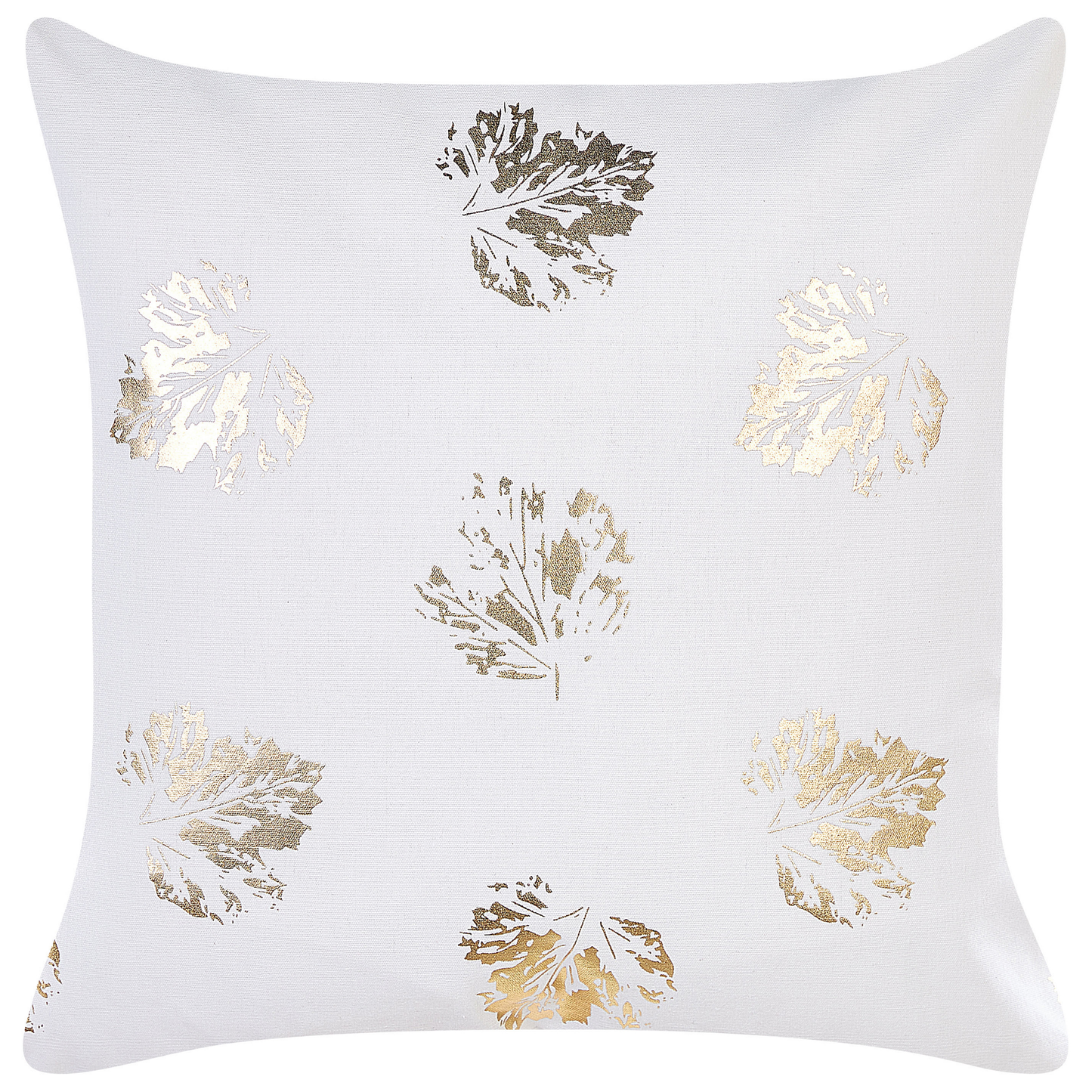 Dekokissen 2er Set GOLDENROD Samtstoff 45 x 45 cm Weiss Pflanzenmuster