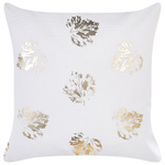 Dekokissen 2er Set GOLDENROD Samtstoff 45 x 45 cm Weiss Pflanzenmuster