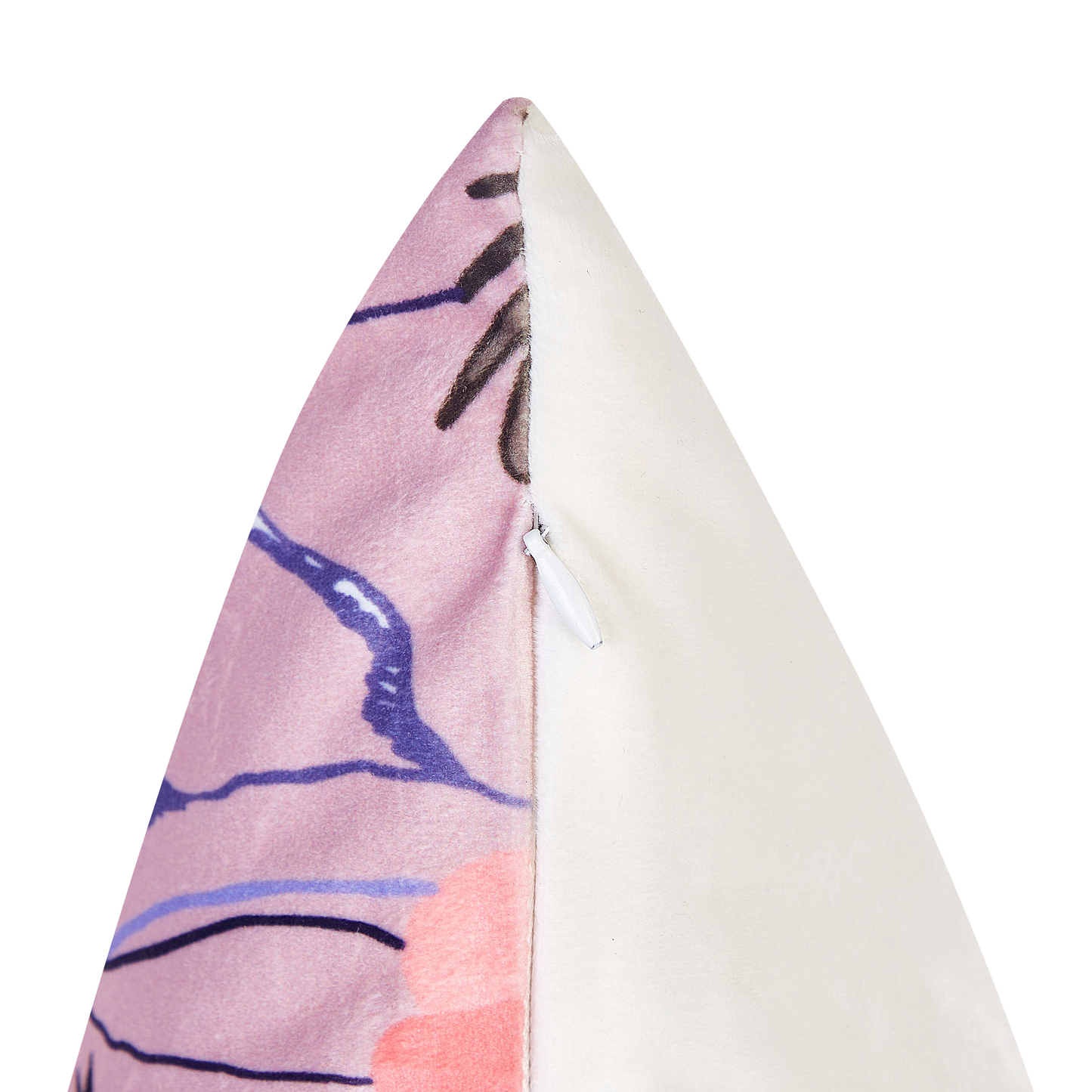 Dekokissen 2er Set ANEMONES Samtstoff 45 x 45 cm Pastellrosa Blumenmuster