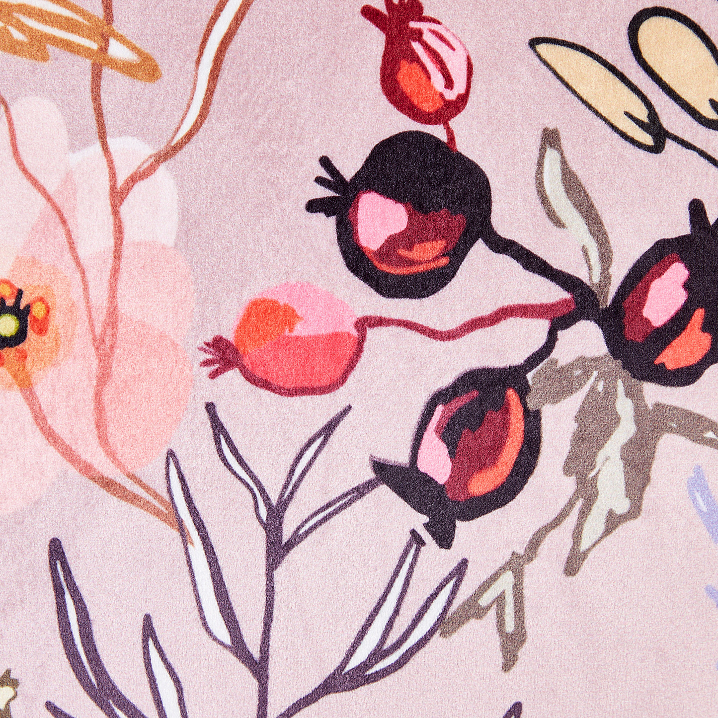 Dekokissen 2er Set ANEMONES Samtstoff 45 x 45 cm Pastellrosa Blumenmuster