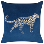 Dekokissen 2er Set MARULA Samtstoff 45 x 45 cm Marineblau Tiermuster