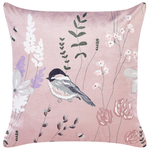 Dekokissen 2er Set CYCLAMEN Samtstoff 45 x 45 cm Pastellrosa Blumenmuster