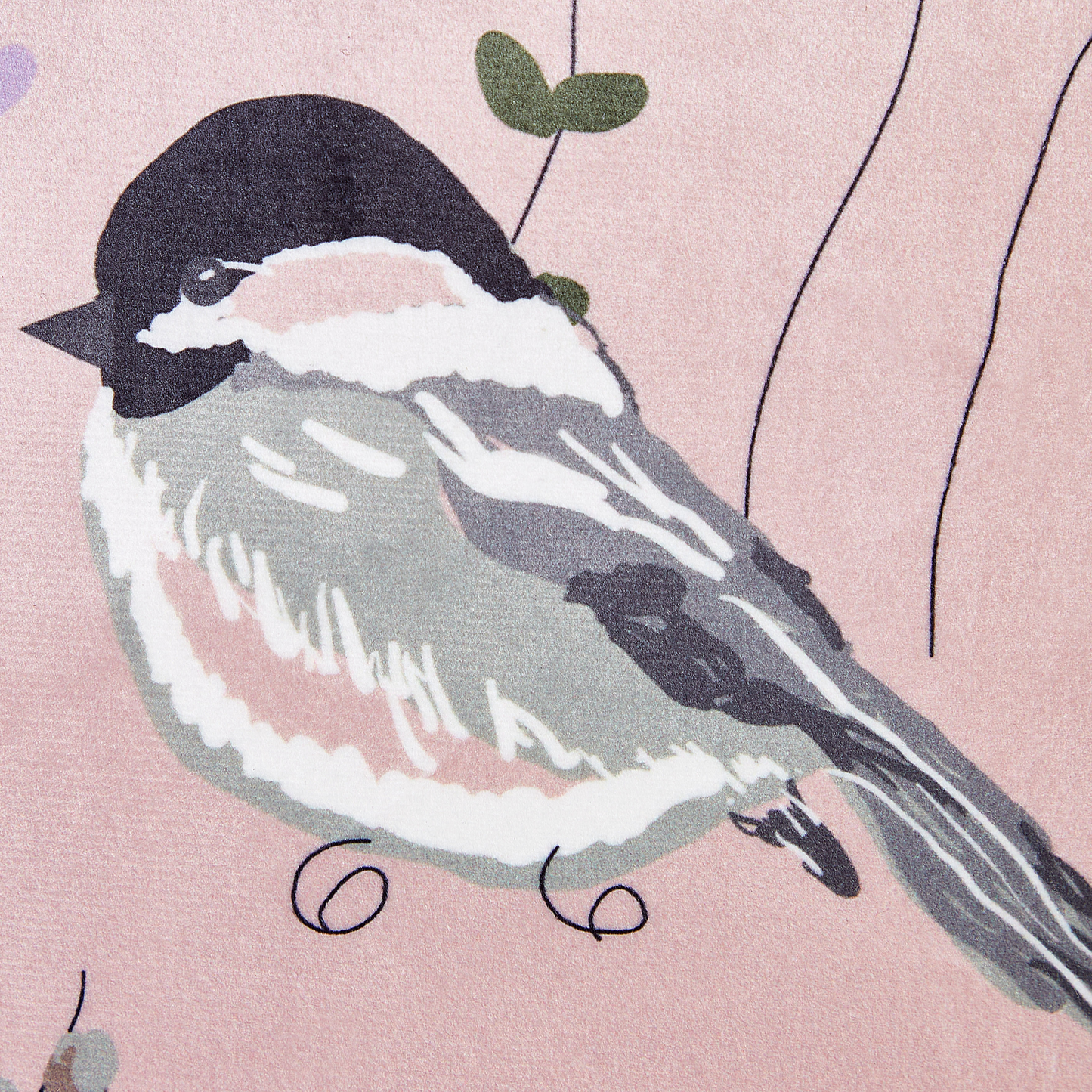 Dekokissen 2er Set CYCLAMEN Samtstoff 45 x 45 cm Pastellrosa Blumenmuster