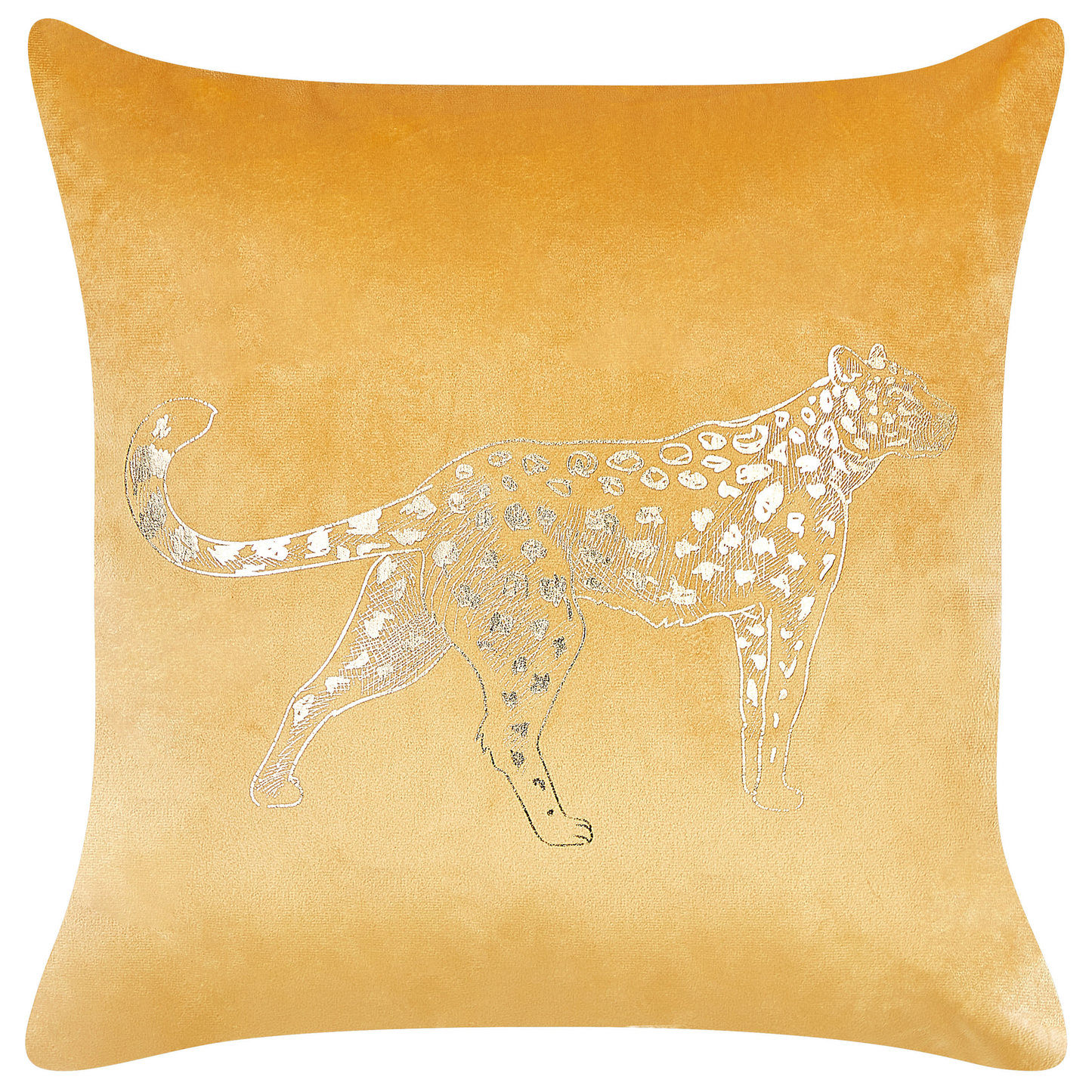 Dekokissen 2er Set MARULA Samtstoff 45 x 45 cm Senfgelb Tiermuster