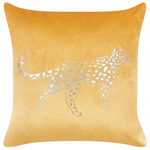 Dekokissen 2er Set MARULA Samtstoff 45 x 45 cm Senfgelb Tiermuster