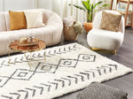 Teppich weiss / grau 160 x 230 cm geometrisches Muster Shaggy AYRUM