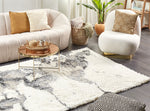 Teppich weiss / grau geometrisches Muster 200 x 300 cm Shaggy SEVAN