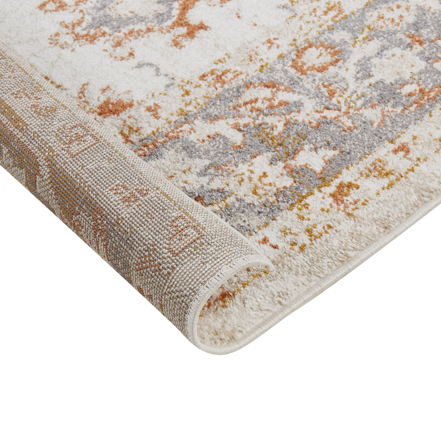Teppich beige 80 x 150 cm orientalisches Muster Kurzflor NURNUS