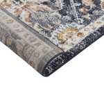 Teppich dunkelblau / beige 80 x 150 cm orientalisches Muster Kurzflor MALISHKA