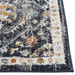 Teppich dunkelblau / beige 200 x 300 cm orientalisches Muster Kurzflor MALISHKA