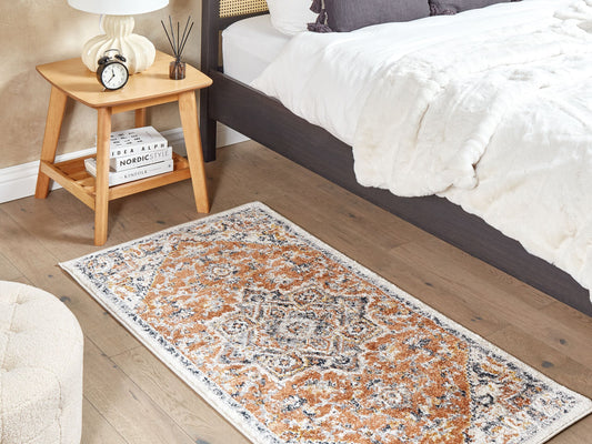 Teppich mehrfarbig 80 x 150 cm orientalisches Muster Kurzflor METSAMOR