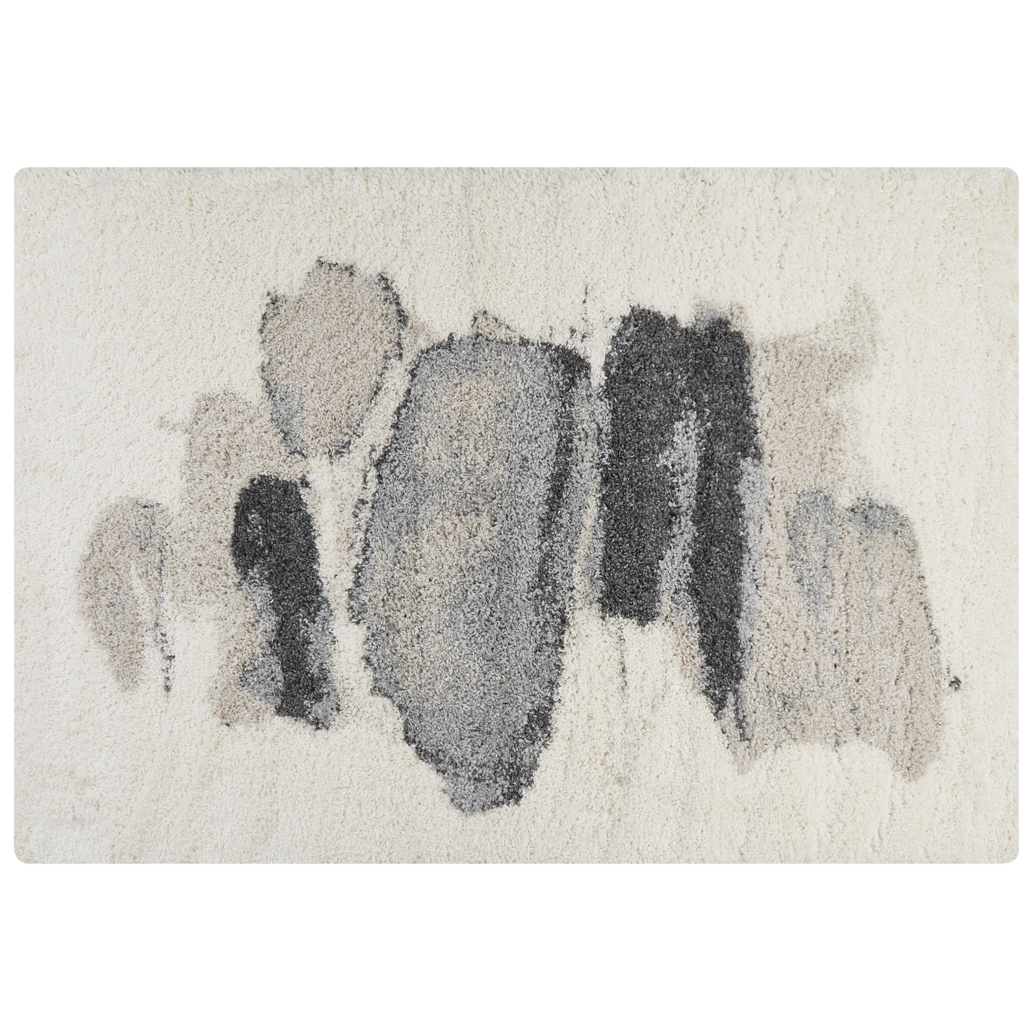 Teppich weiss / grau 160 x 230 cm abstraktes Muster Shaggy MASIS