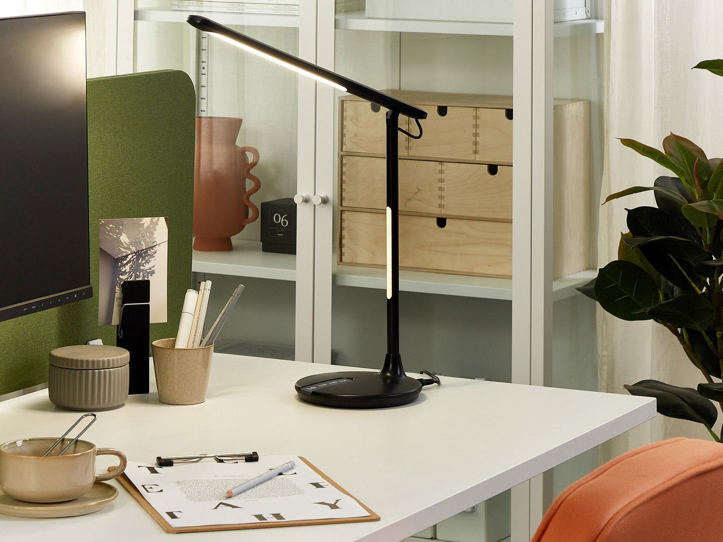 LED Schreibtischlampe DRACO mit Dimmer Metall Schwarz