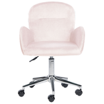 Bürostuhl drehbar PRIDDY Samtstoff Rosa