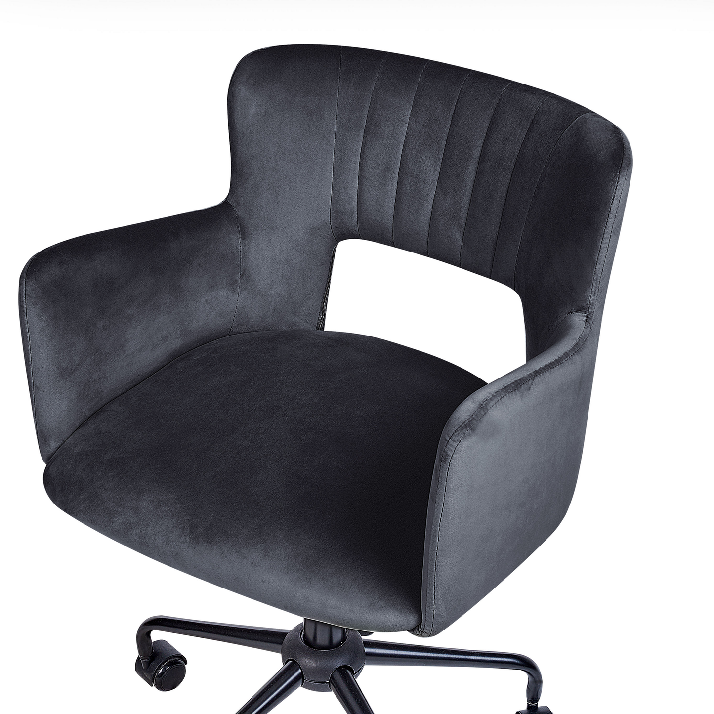 Bürostuhl drehbar SANILAC Samtstoff Schwarz