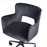 Bürostuhl drehbar SANILAC Samtstoff Schwarz