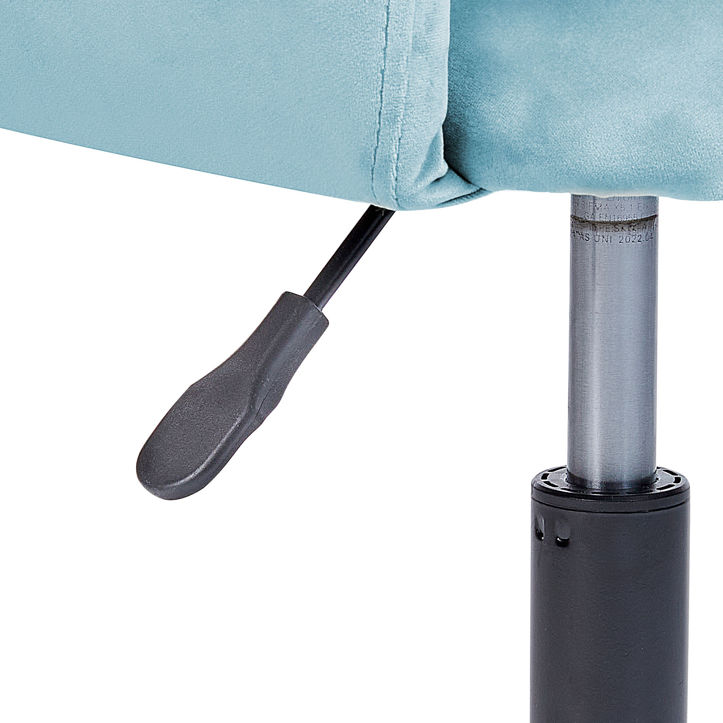 Bürostuhl Samtstoff hellblau höhenverstellbar SANILAC