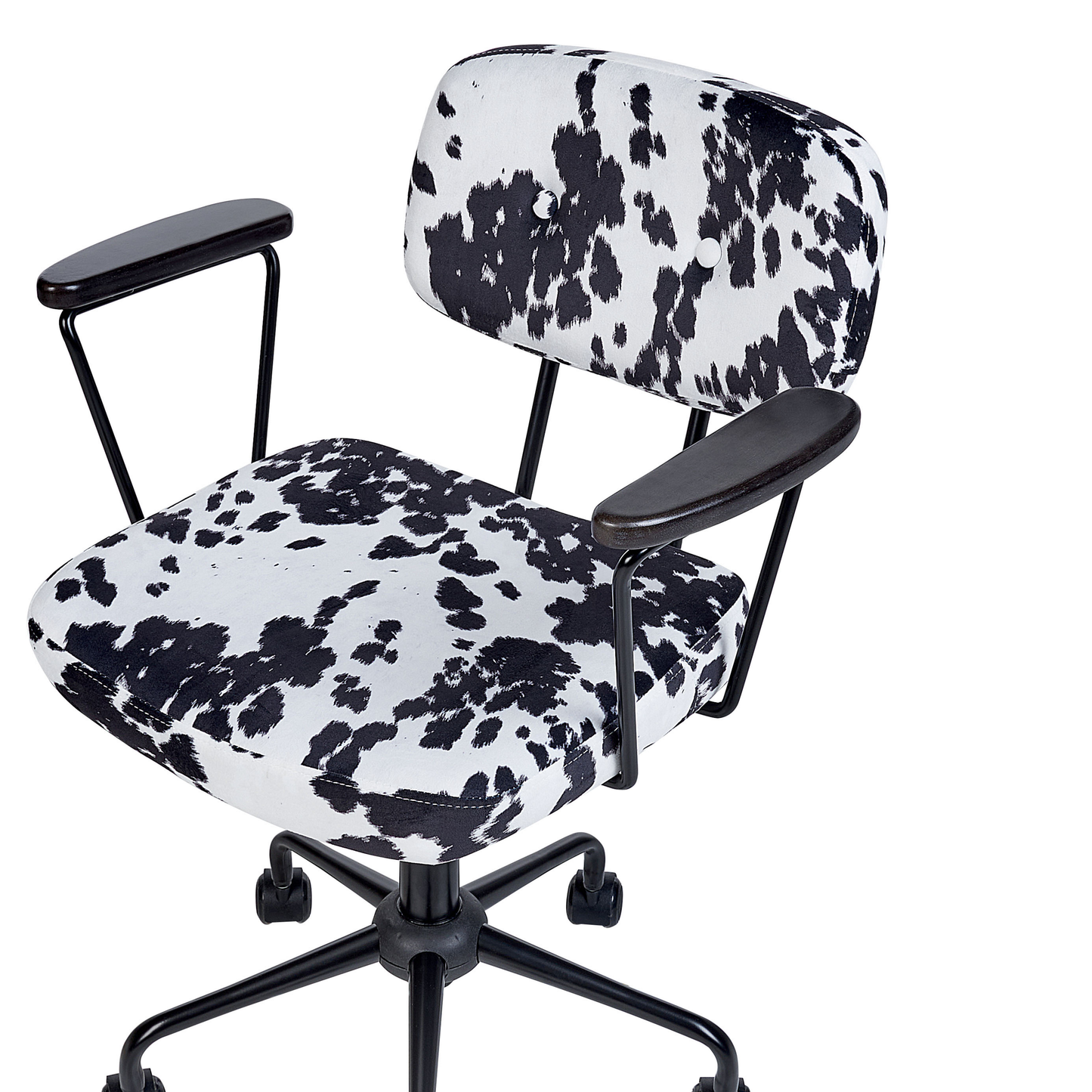 Bürostuhl Samtstoff Schwarz-Weiss ALGERITA