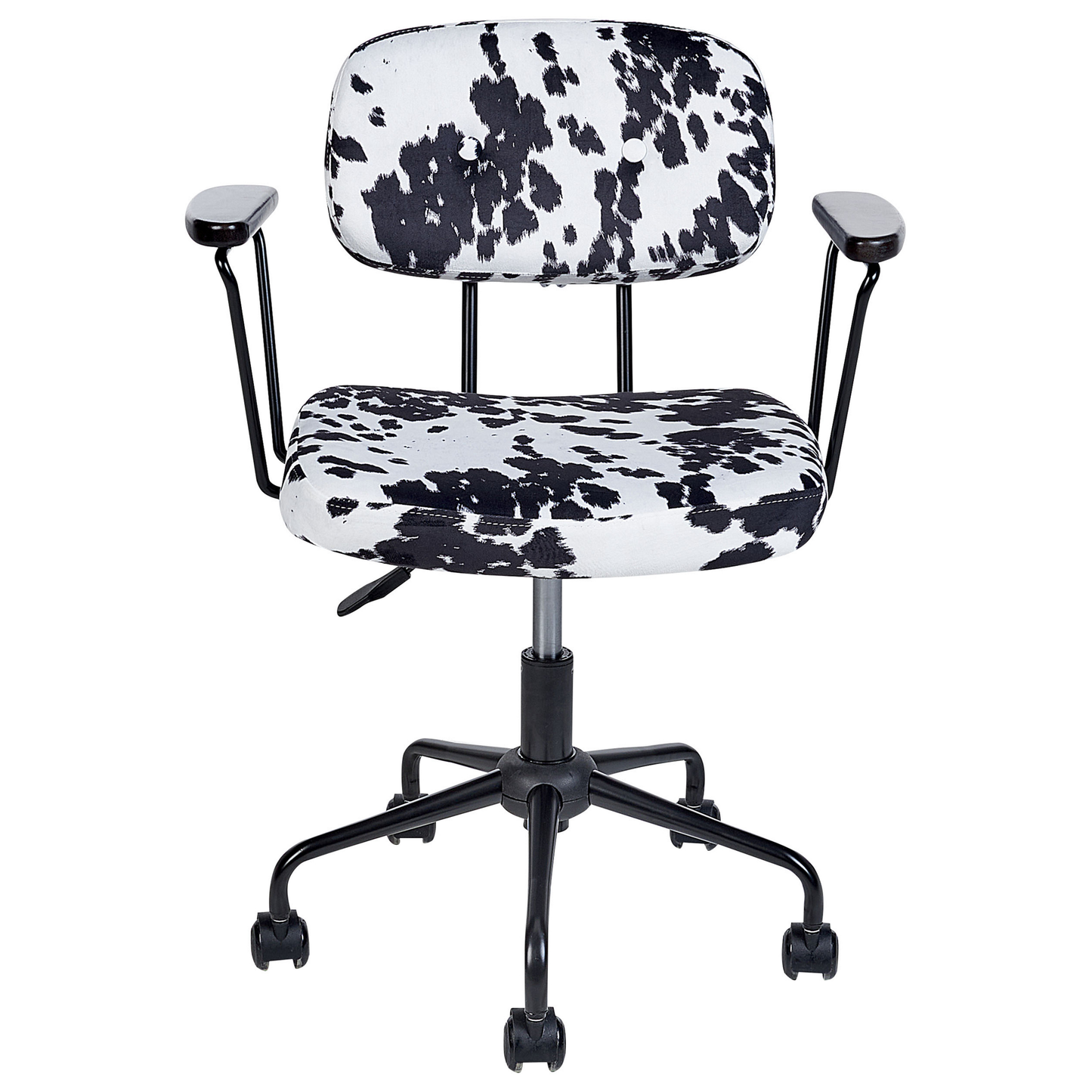 Bürostuhl Samtstoff Schwarz-Weiss ALGERITA