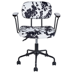 Bürostuhl Samtstoff Schwarz-Weiss ALGERITA