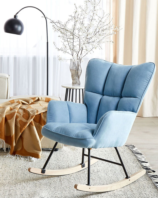 Schaukelsessel OULU Stoff Hellblau