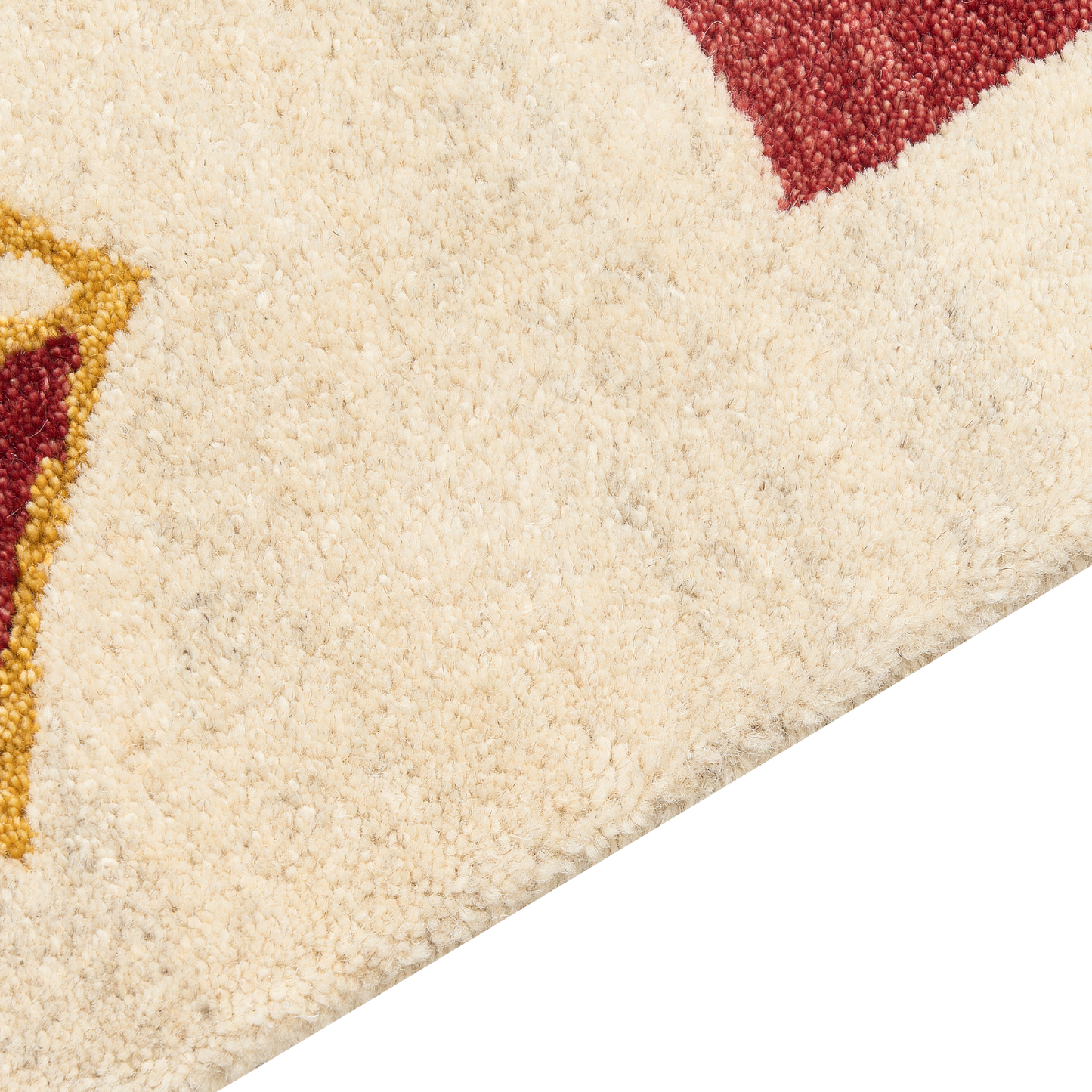 Gabbeh Teppich Wolle beige 80 x 150 cm geometrisches Muster Hochflor MISINLI