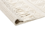 Teppich Wolle beige 160 x 230 cm geometrisches Muster PERTEK