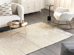 Teppich Wolle beige 160 x 230 cm geometrisches Muster MAVIKENT