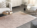 Teppich Wolle beige / braun 160 x 230 cm geometrisches Muster KESTEL